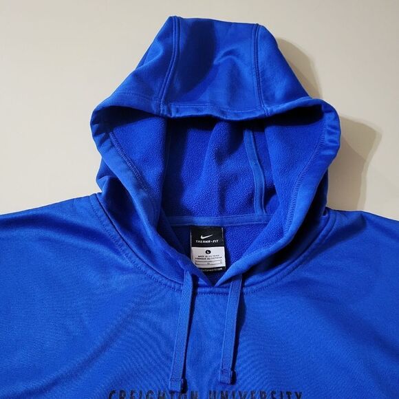 Nike Men's Therma-FIT Blue Hooded Creighton Bluejays Sweatshirt - Picture 7 of 14